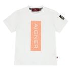 Younger Boys White Logo T-Shirt, 3, hi-res