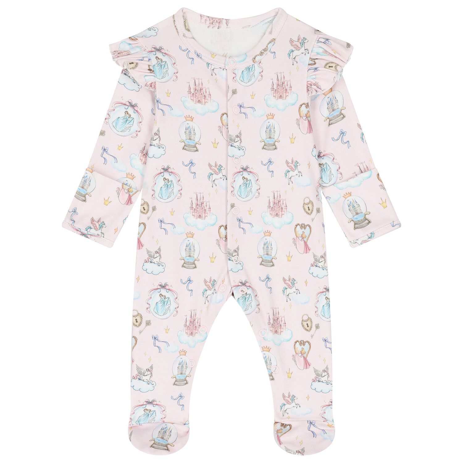Baby Girls Pink Princess Babygrow Gift Set (3 Piece), 1, hi-res