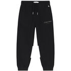 Boys Black Logo Tracksuit, 1, hi-res