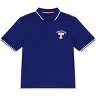 Boys Blue Logo Polo Shirt, 1, hi-res