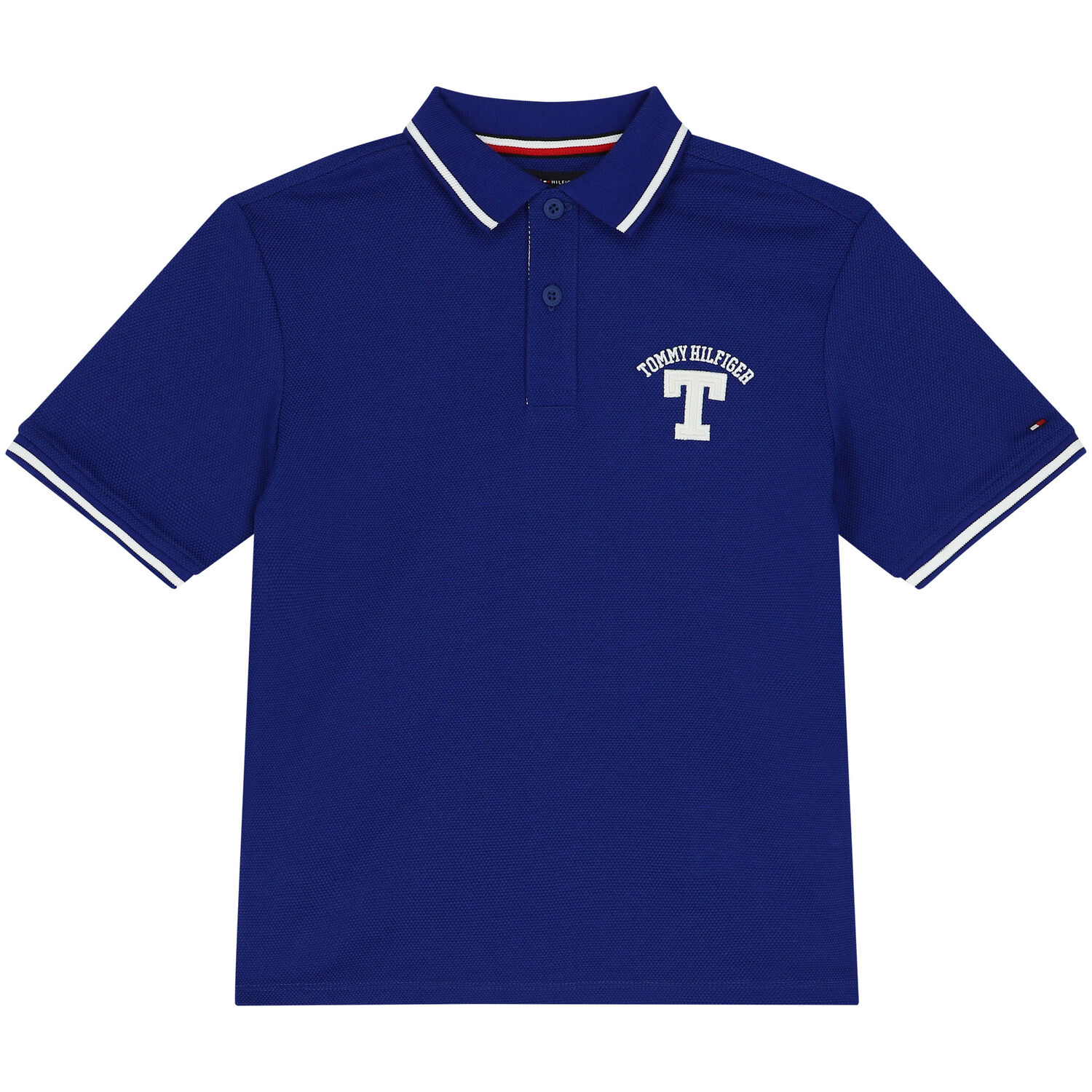 Boys Blue Logo Polo Shirt, 1, hi-res