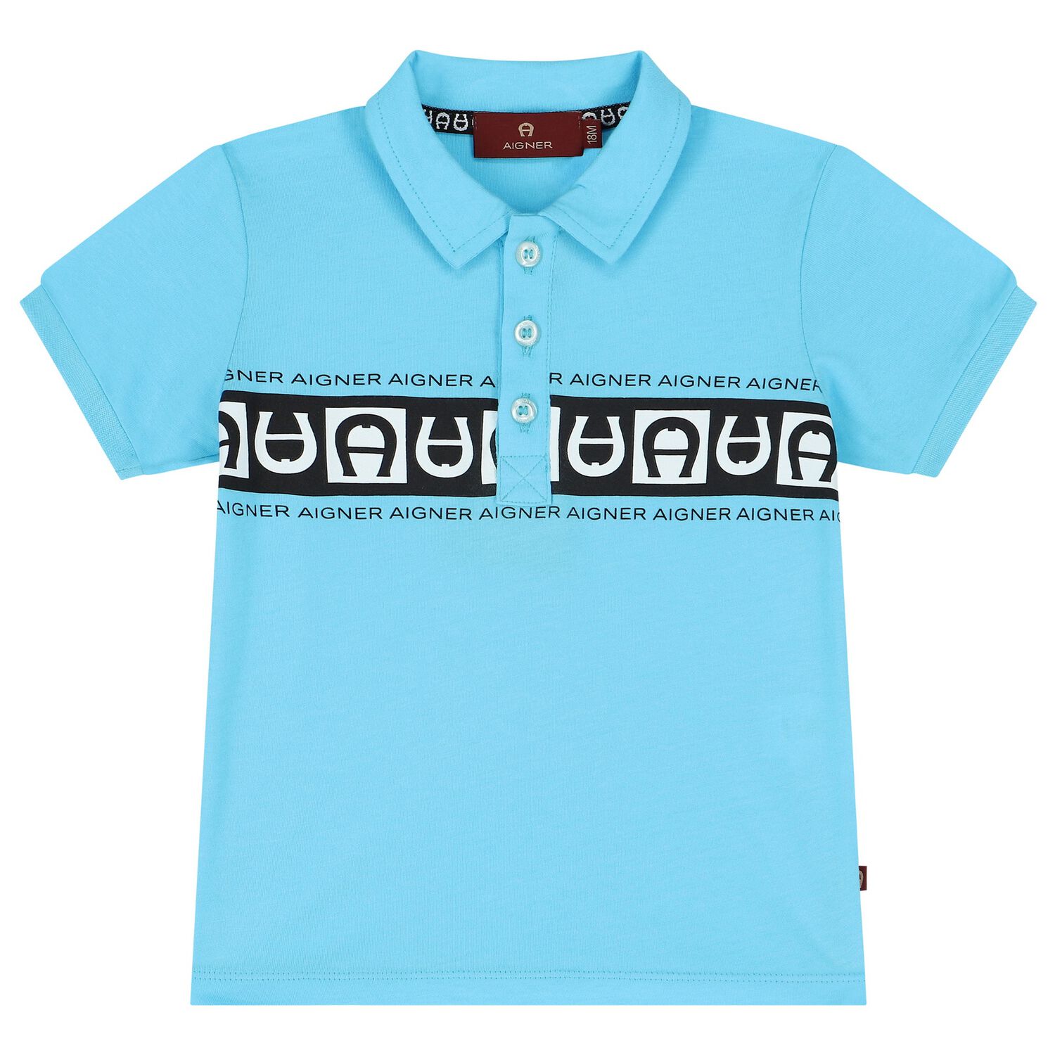 Younger Boys Blue & Navy Logo Polo Shirt, 2, hi-res