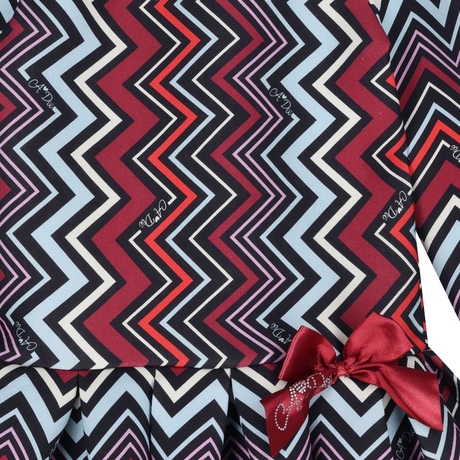 Girls Multi-Coloured Zig Zag Dress, 1, hi-res