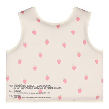 Girls Beige & Pink Strawberry Swim Vest