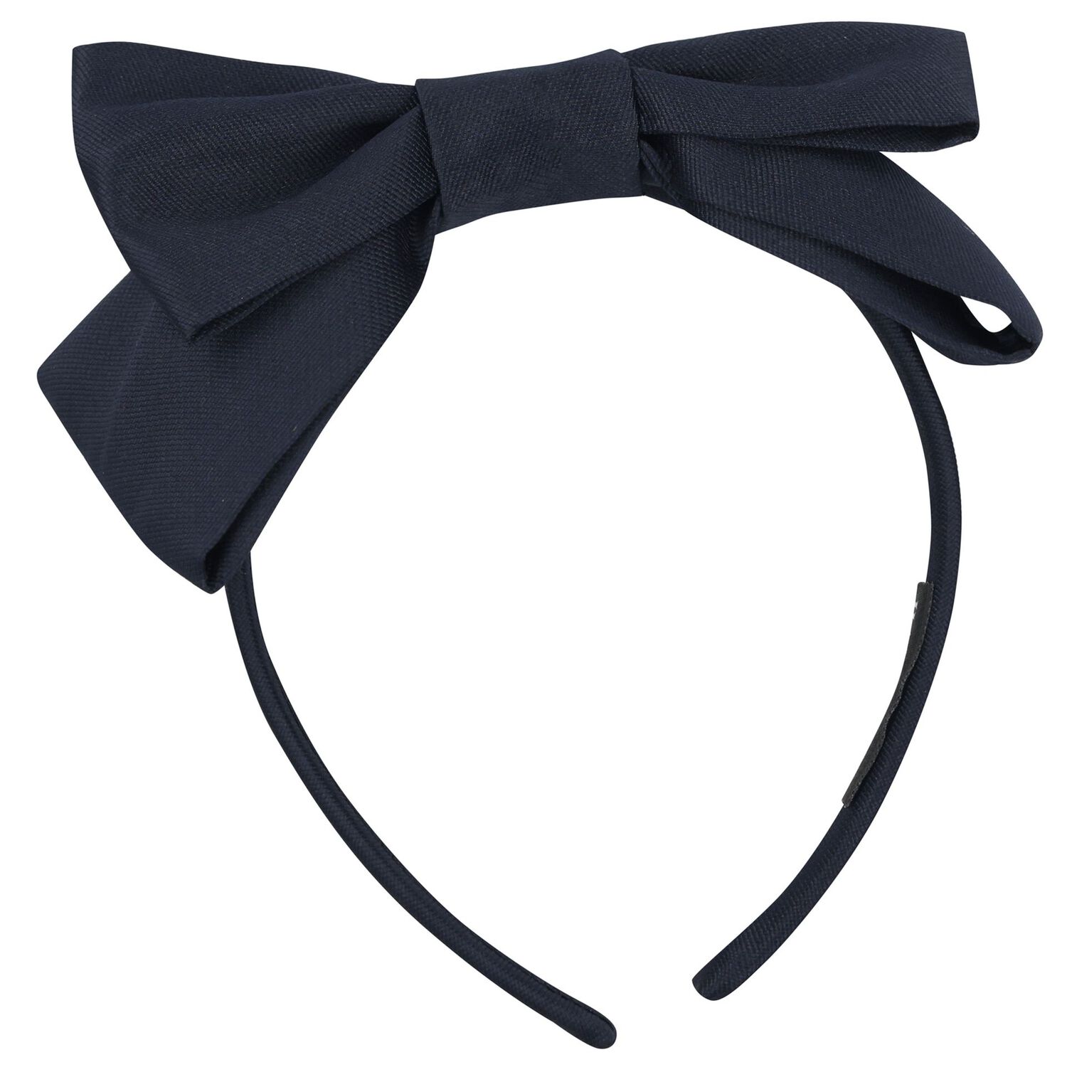 Girls Navy Blue Bow Headband, 2, hi-res