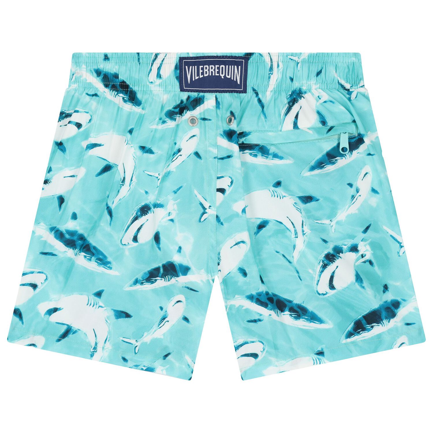 Boys Blue Shark Swim Shorts, 1, hi-res image number null