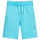 Boys Blue Logo Shorts, 1, hi-res