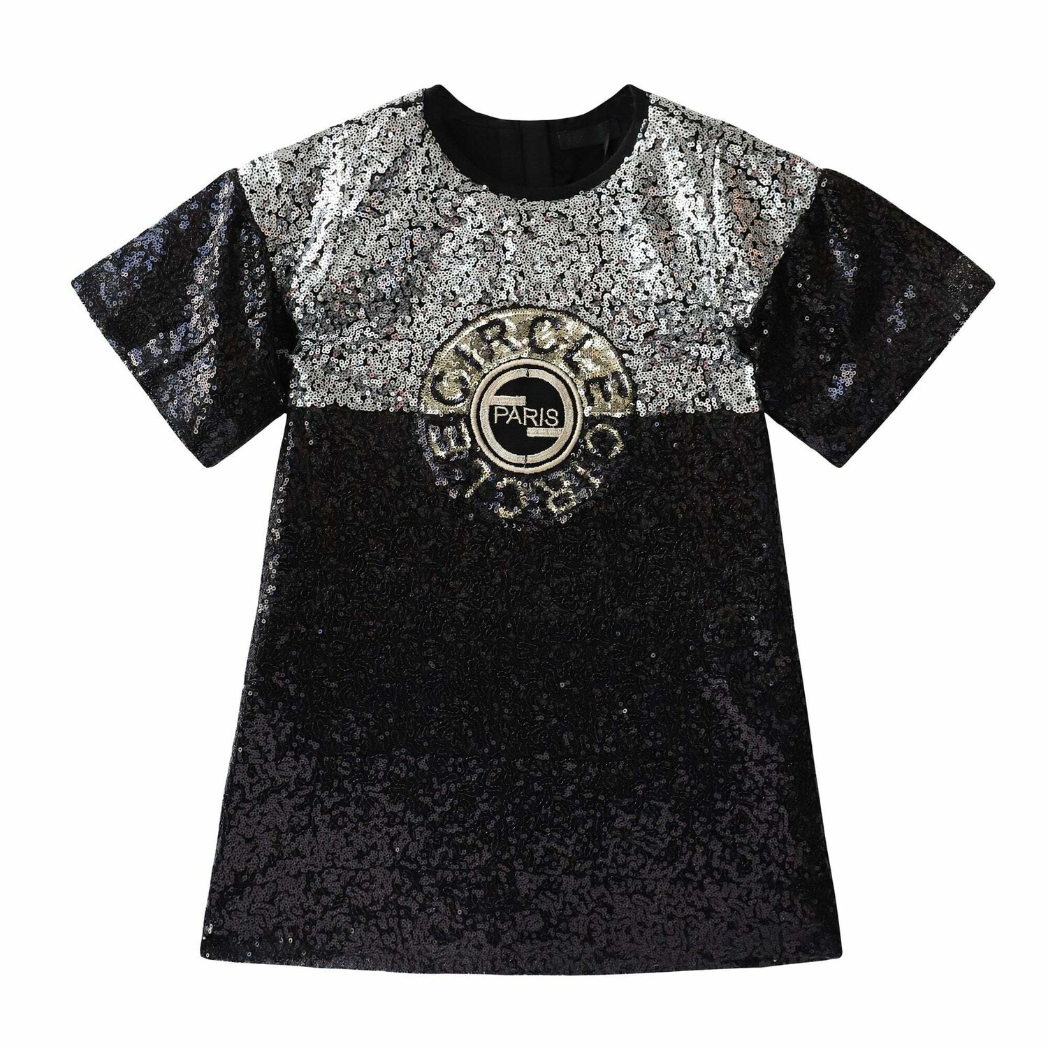 Girls Black & Silver Embellished Dress, 1, hi-res image number null