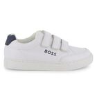 Boys White Logo Trainers, 1, hi-res