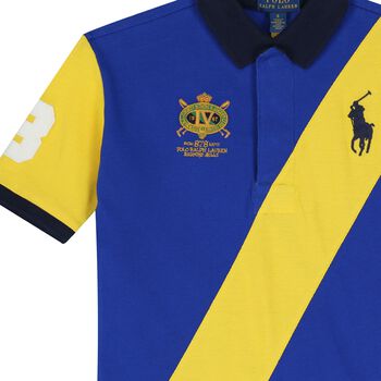 Girls Blue & Yellow Logo Dress