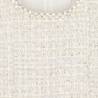 Girls Ivory Embellished Tweed Dress, 1, hi-res