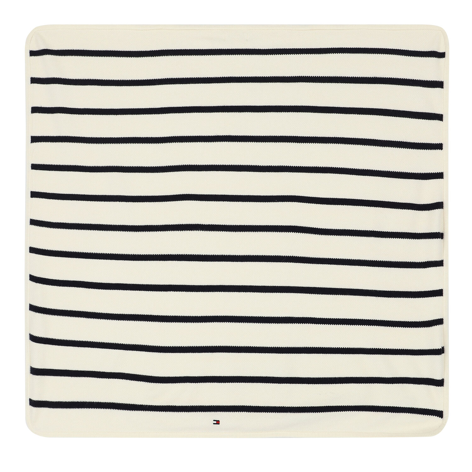 Ivory & Black Striped Knitted Blanket, 1, hi-res
