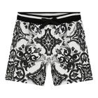 Baby Boys Black & White Majolica Shorts, 1, hi-res