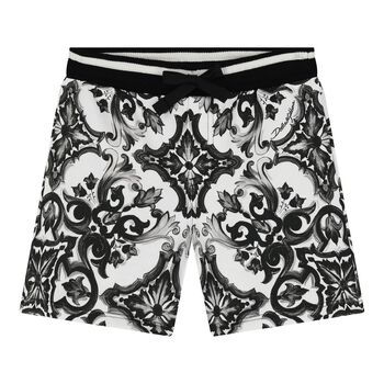 Baby Boys Black & White Majolica Shorts