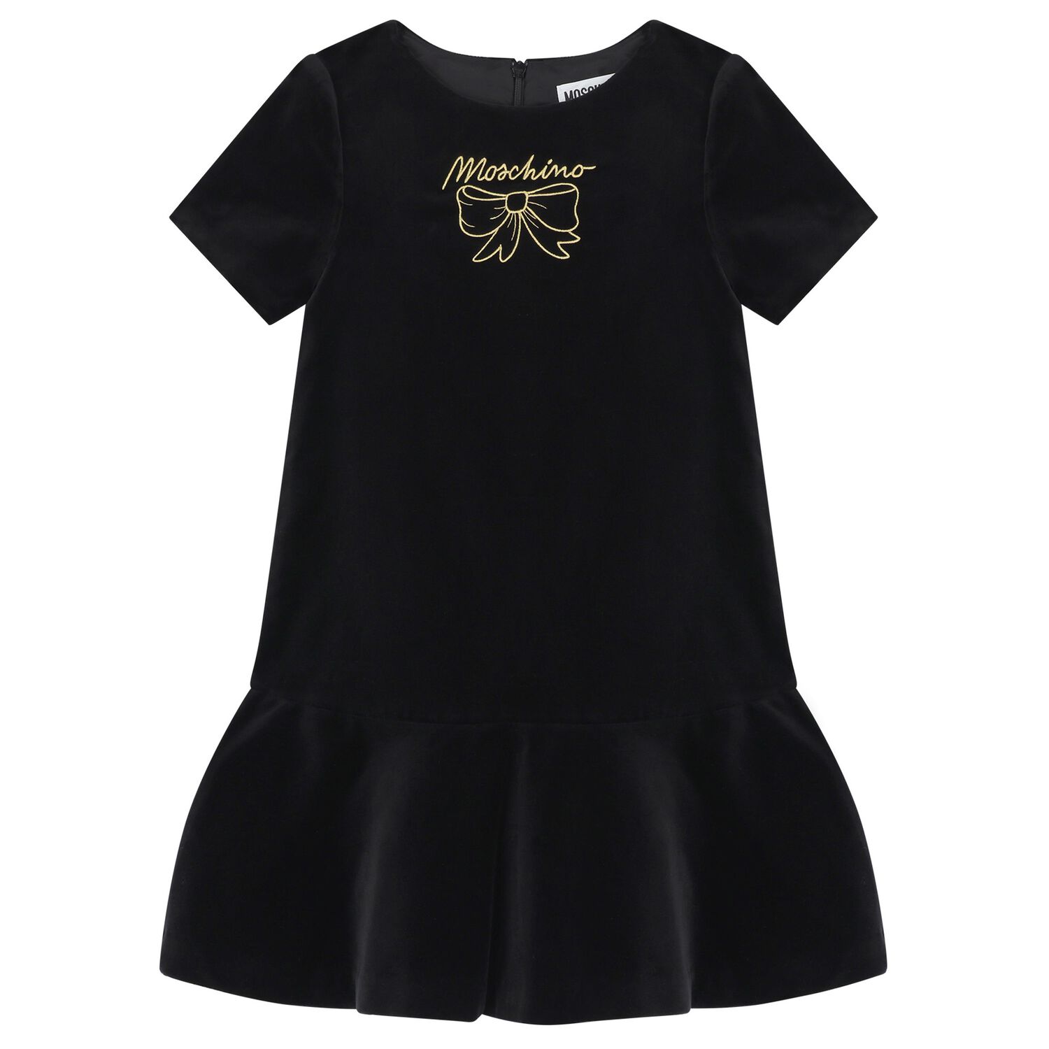 Girls Black Logo Dress, 1, hi-res