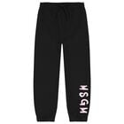 Girls Black Logo Joggers, 4, hi-res