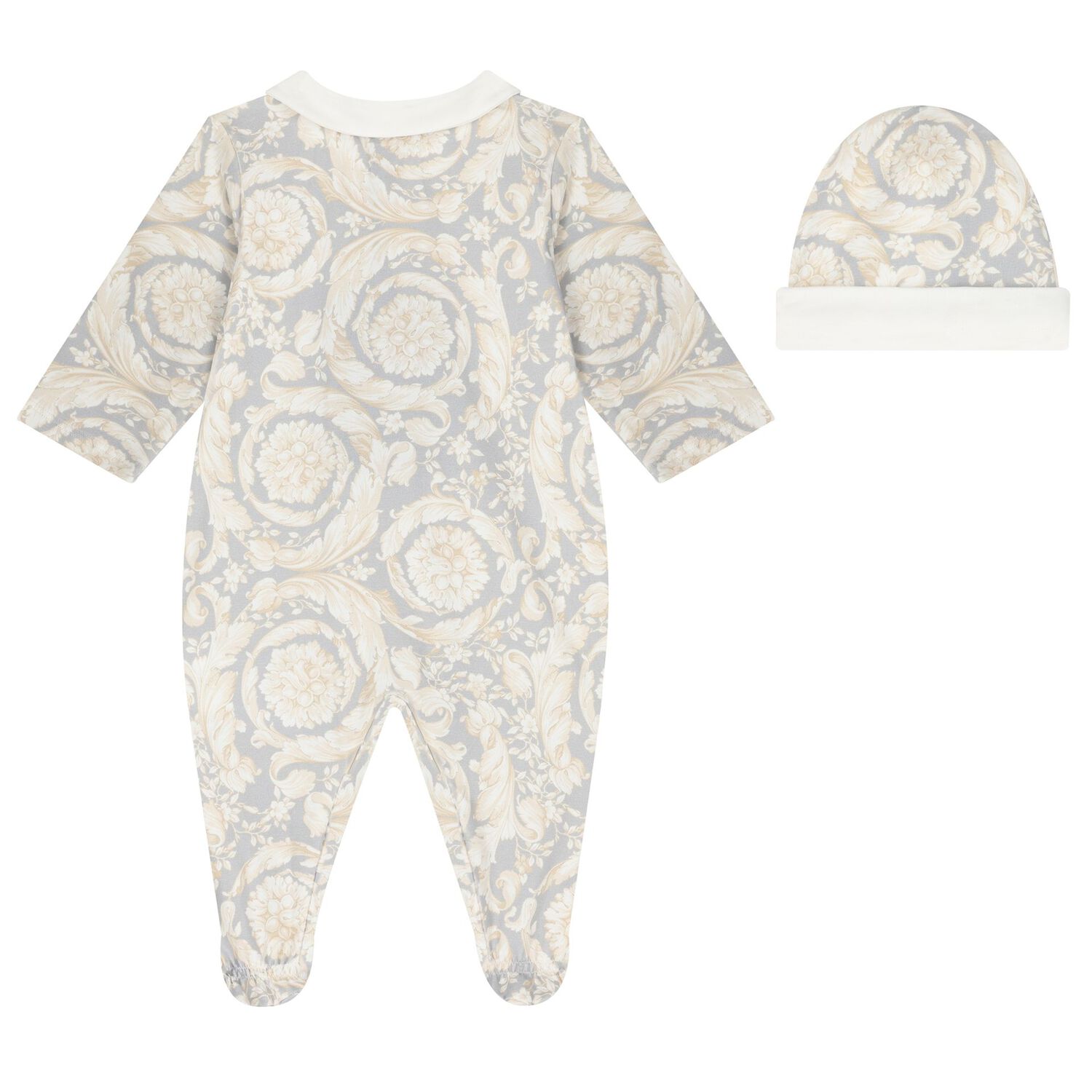 Baby Girls Grey Barocco Babygrow Gift Set, 3, hi-res