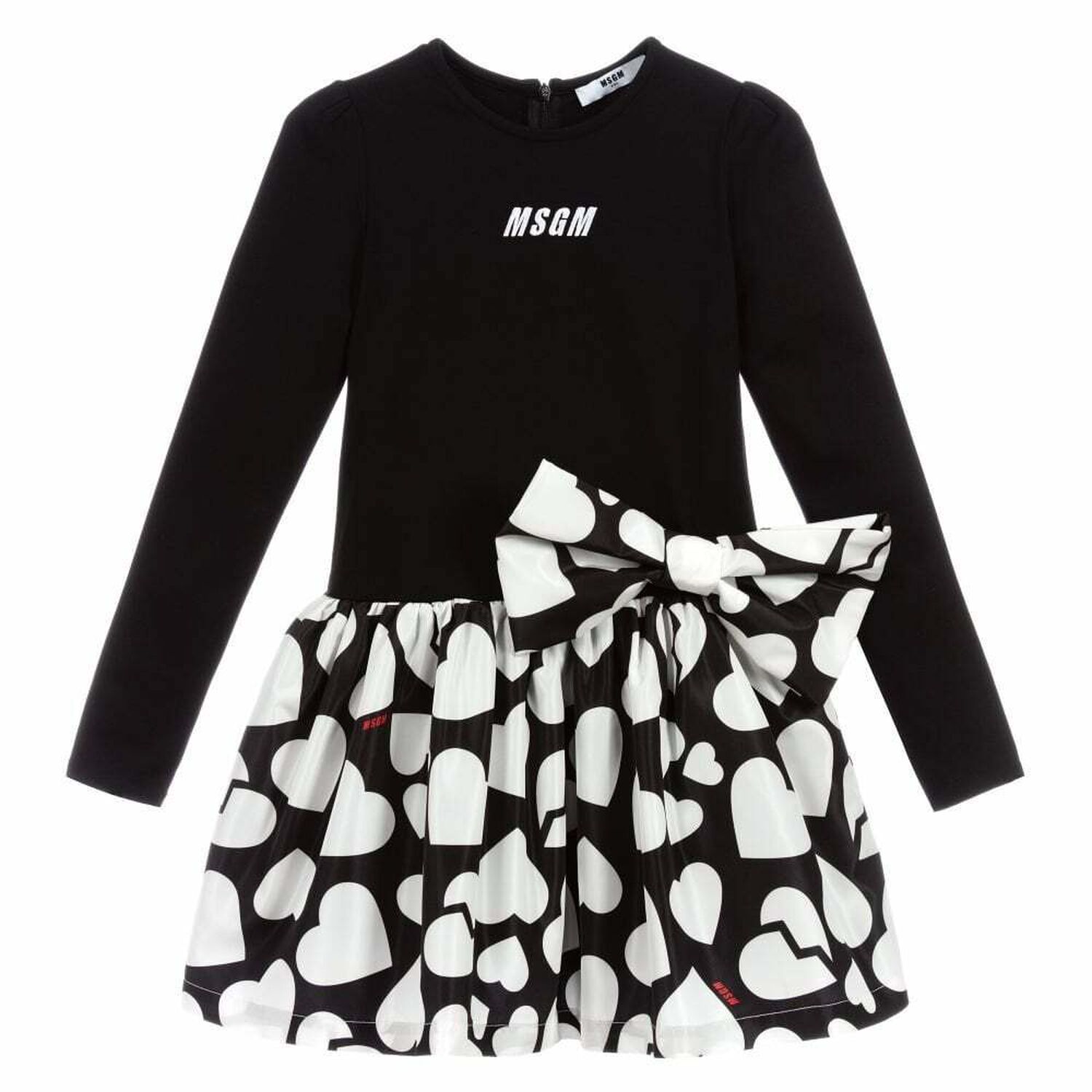 Girls Black & White Dress, 1, hi-res