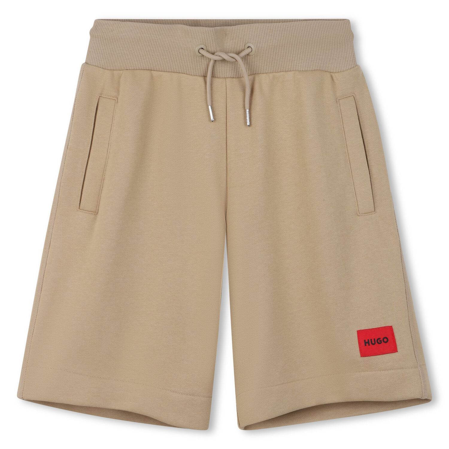 Boys Beige Logo Shorts, 2, hi-res