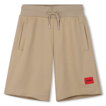 Boys Beige Logo Shorts