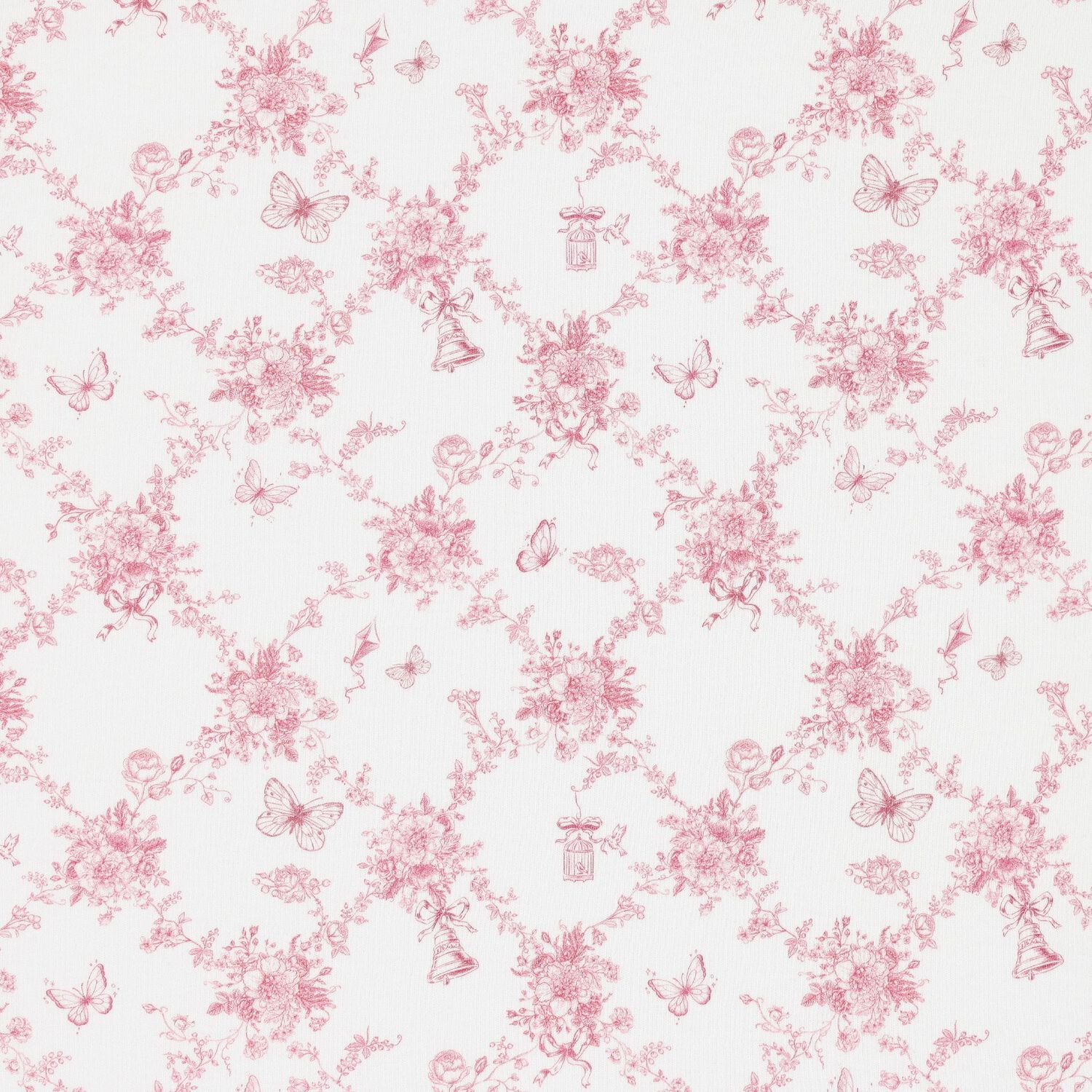Baby Girls White & Pink Floral & Butterflies Blanket, 1, hi-res