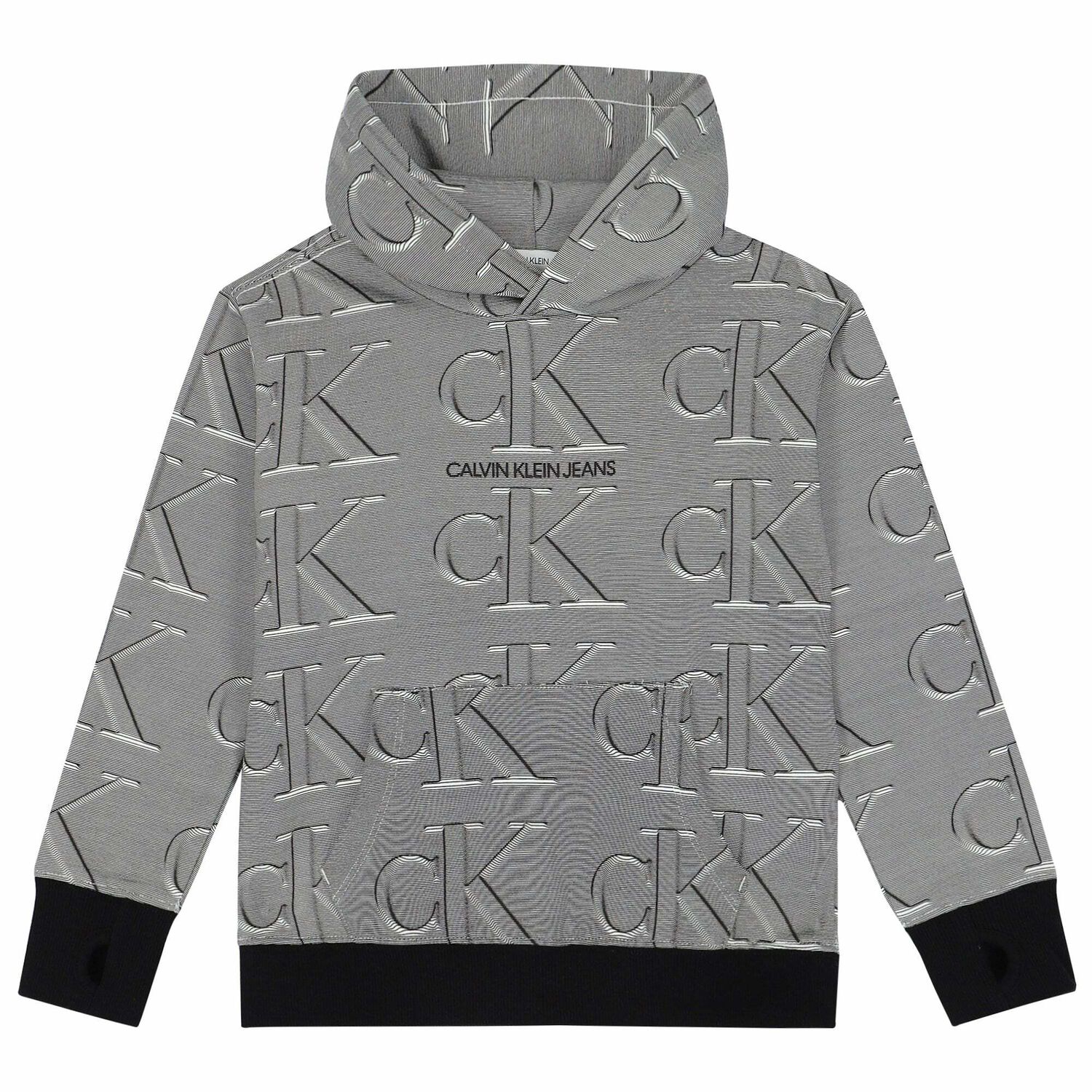 Boys Black & White Logo Hooded Top, 1, hi-res image number null