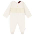 Ivory & Gold Logo Babygrow & Hat Gift Set, 1, hi-res