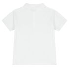 Boys White Logo Polo Shirt, 1, hi-res