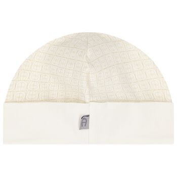 Ivory & Gold Logo Baby Hat