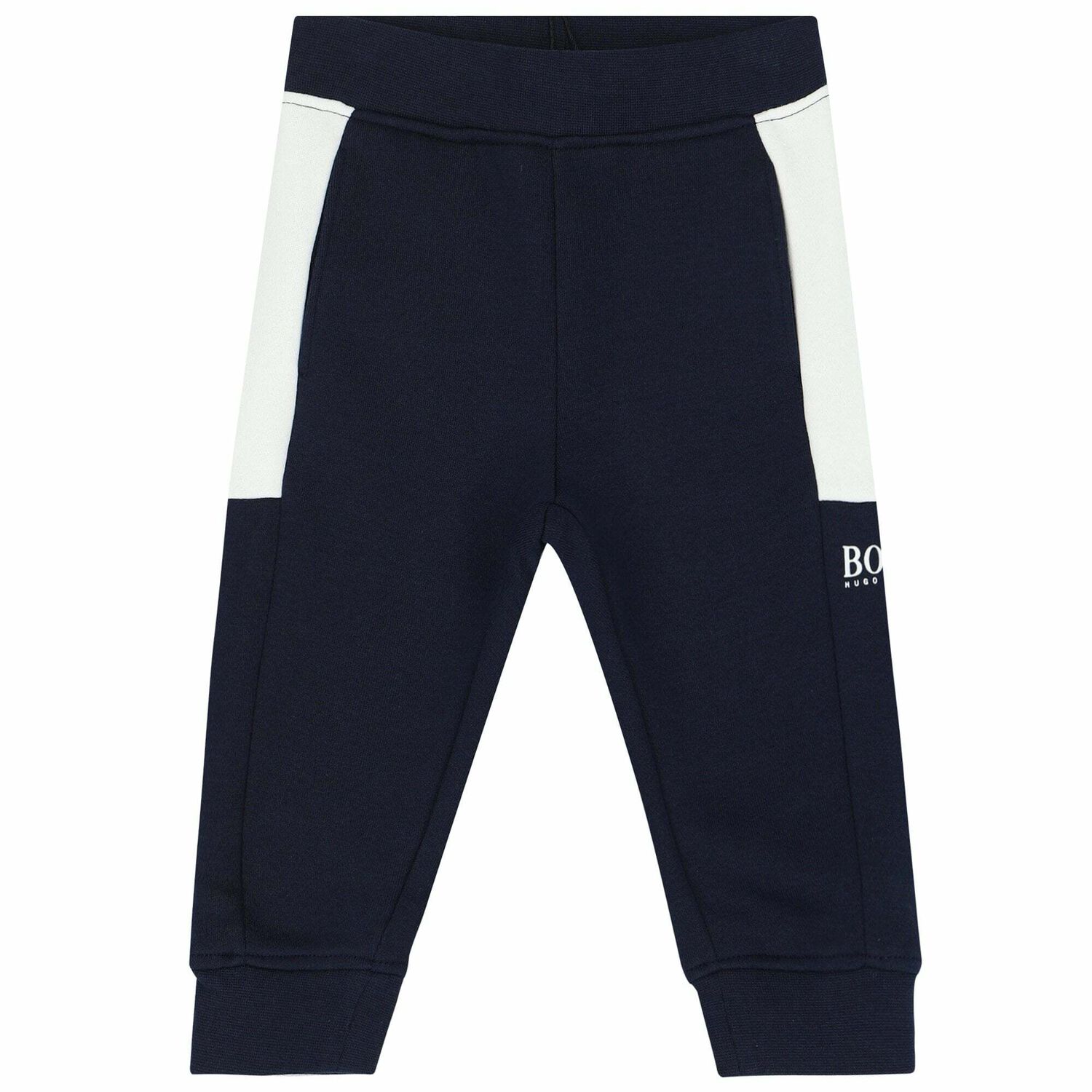 Younger Boys Navy Logo Joggers, 1, hi-res