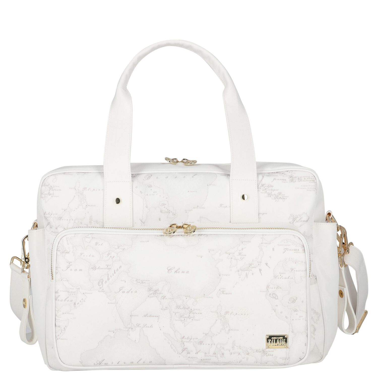White Geo Map Baby Changing Bag, 3, hi-res