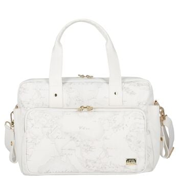 White Geo Map Baby Changing Bag