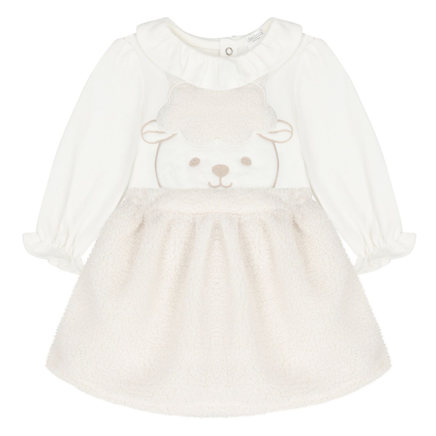 Baby Girls Ivory Sheep Skirt Set, 1, hi-res