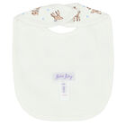 Baby Boys Ivory & Blue Fawn Bib, 1, hi-res