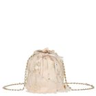 Girls Pink Feathered Floral Handbag, 1, hi-res