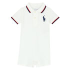 Baby Boys White Logo Romper, 1, hi-res