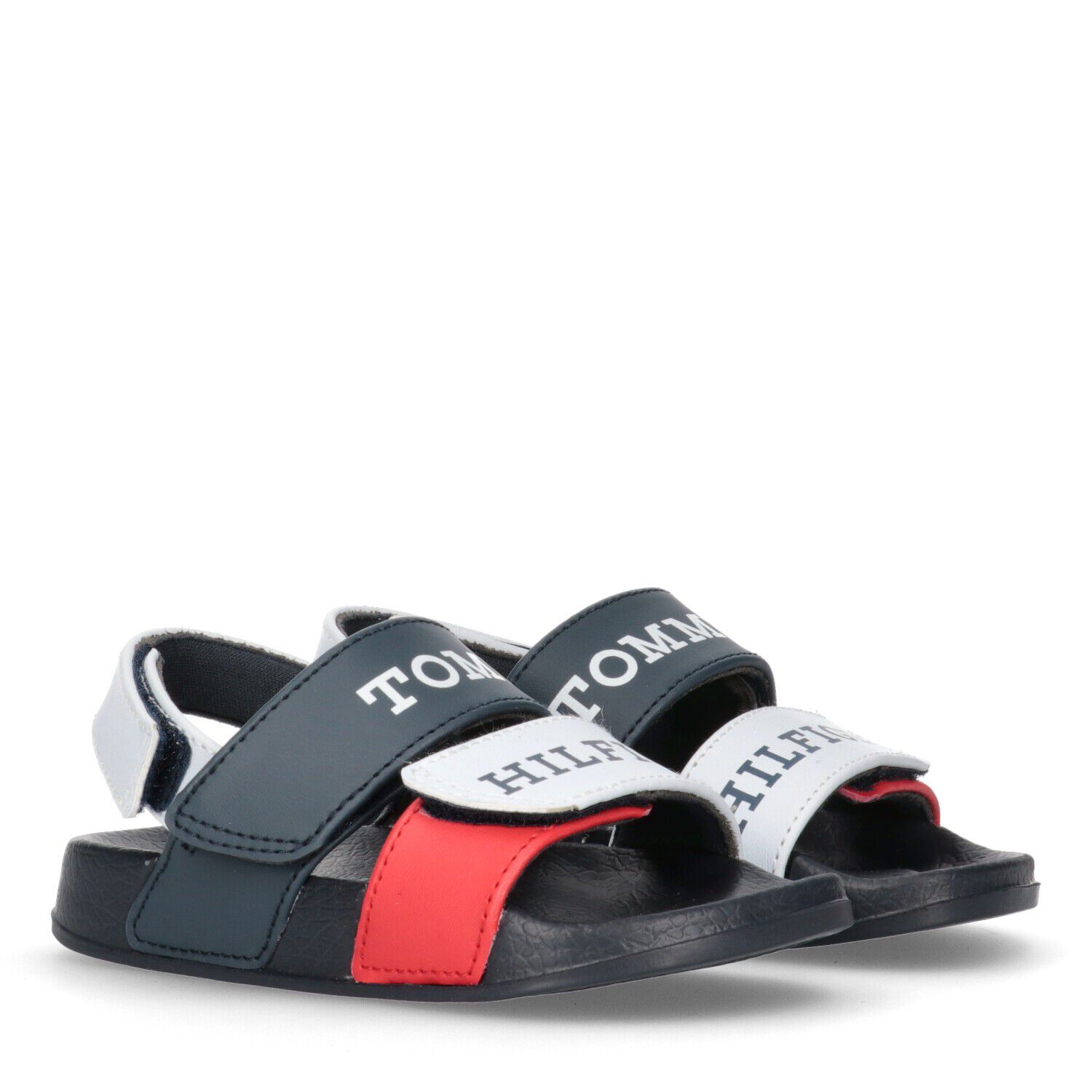 Tommy Hilfiger Boys Navy Blue Red Logo Sandals Junior Couture UK