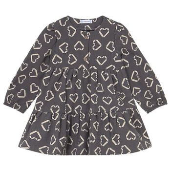 Younger Girls Grey Heart Dress