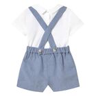 Baby Boys Blue & White Shorts Set, 1, hi-res