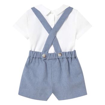 Baby Boys Blue & White Shorts Set