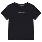 Boys Navy Blue Logo T-Shirt, 3, hi-res
