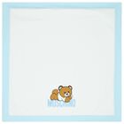 Blue & White Teddy Bear Logo Baby Blanket, 2, hi-res