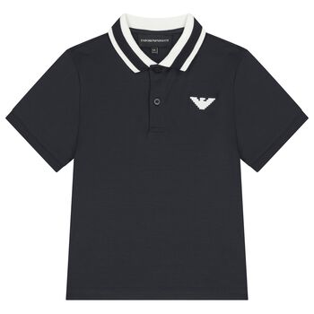 Boys Navy Blue Logo Polo Shirt 