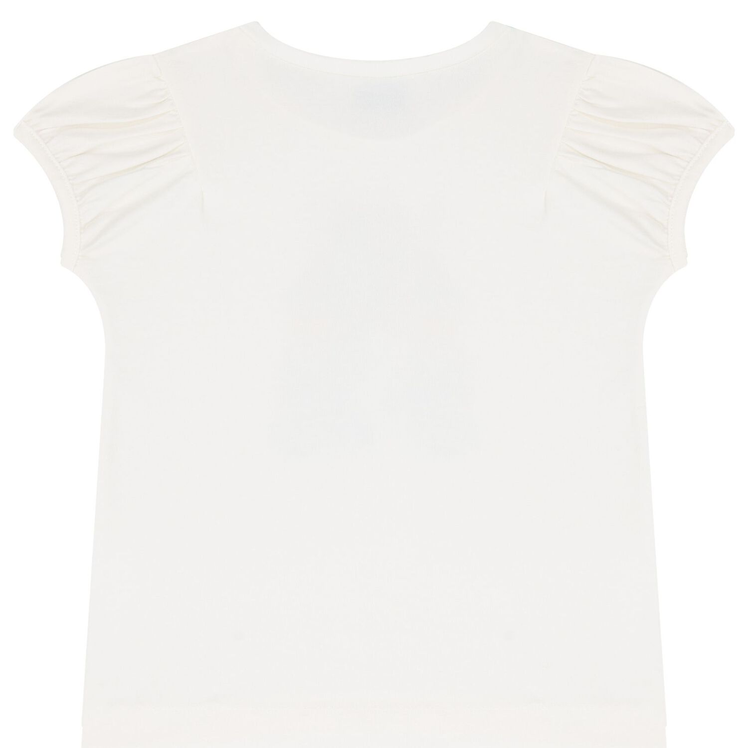 Girls White Puff-Sleeve T-Shirt, 1, hi-res