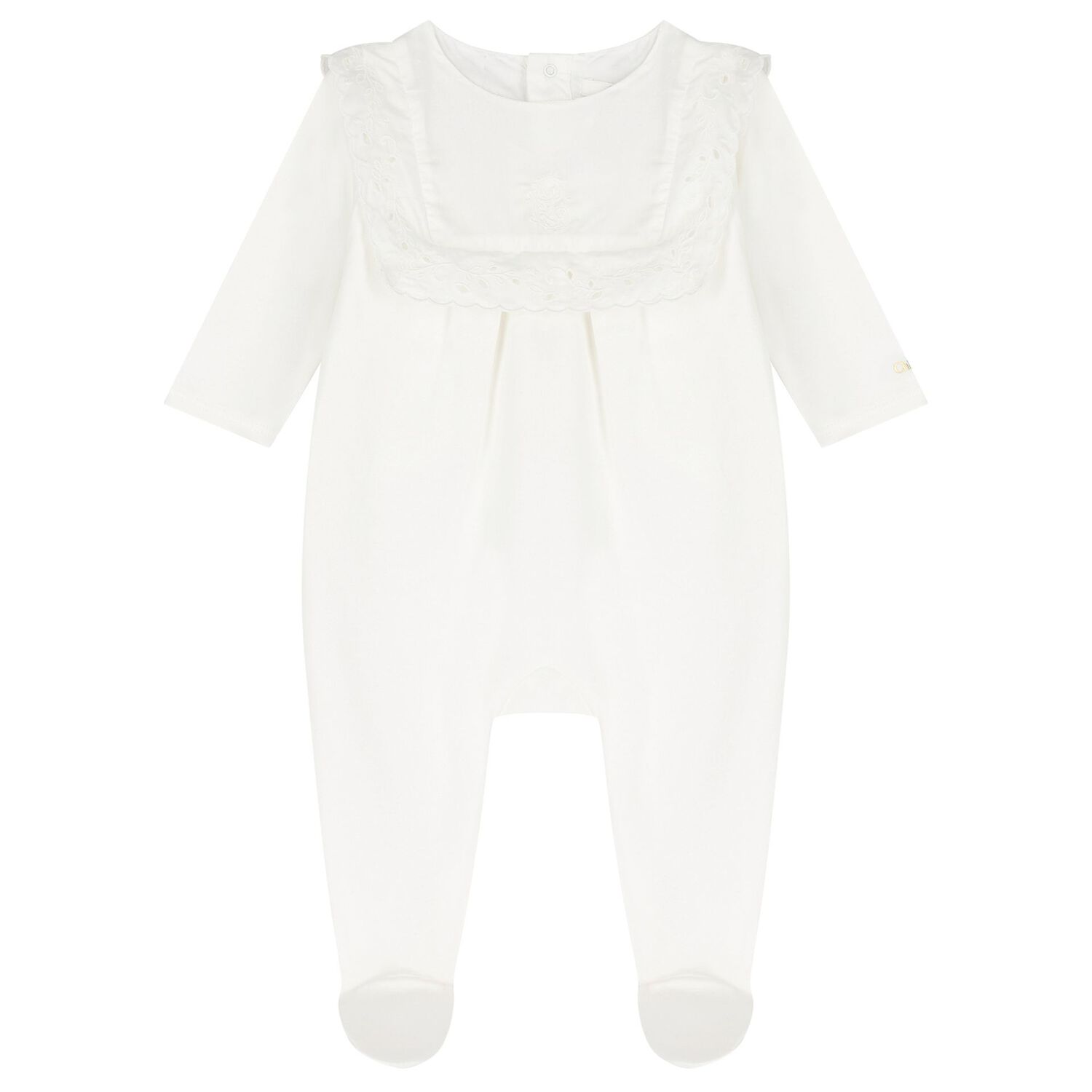 Baby Girls White Broderie Anglaise Babygrow Gift Set, 1, hi-res