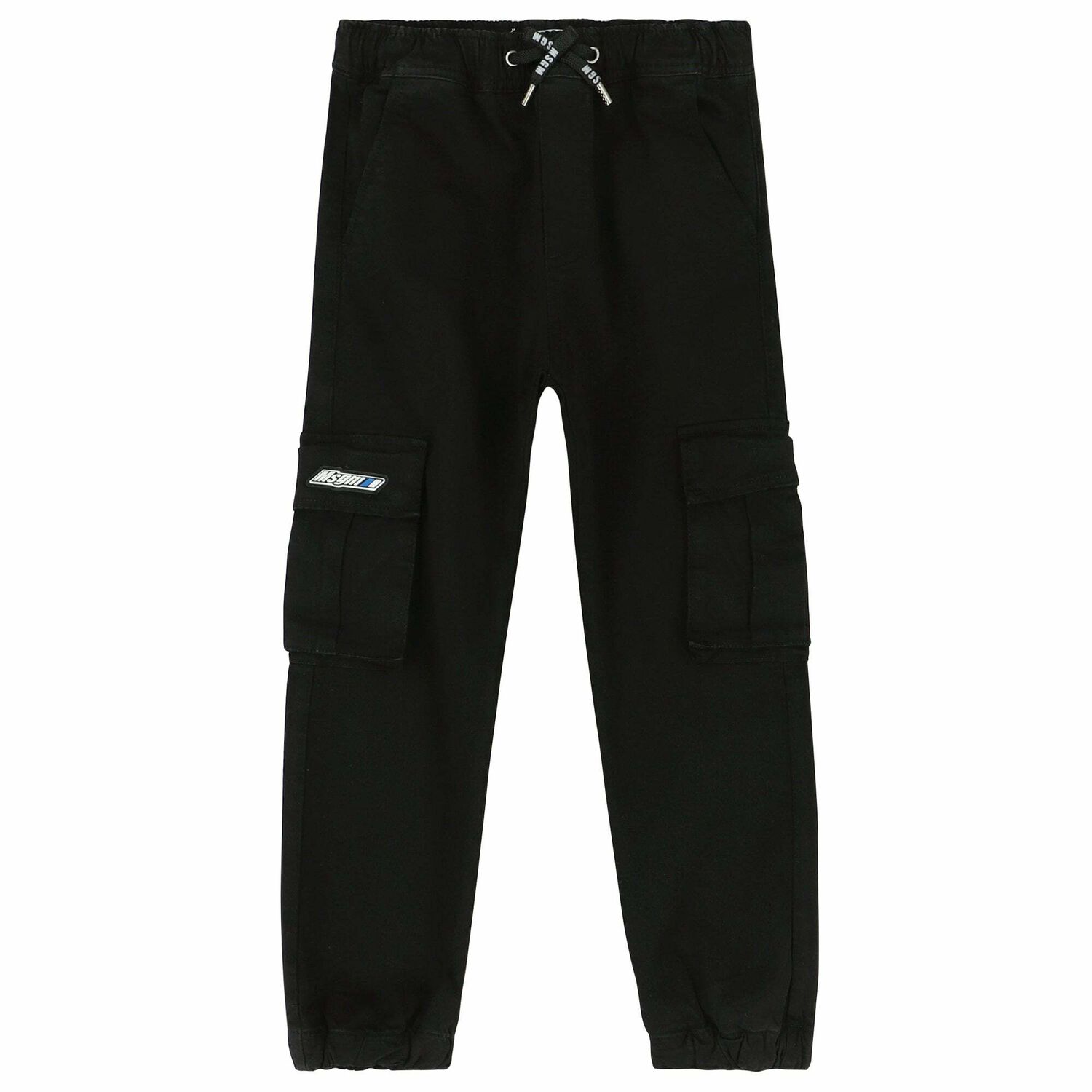 Boys Black Logo Trousers, 1, hi-res