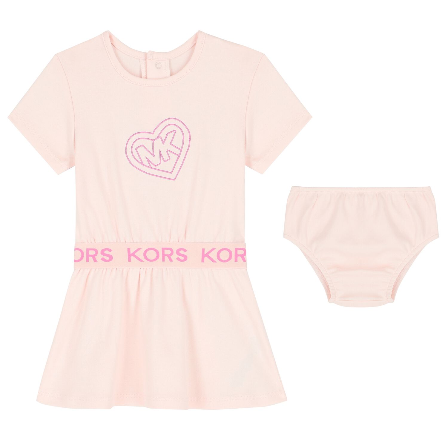 Younger Girls Pink Logo Dress Set, 1, hi-res