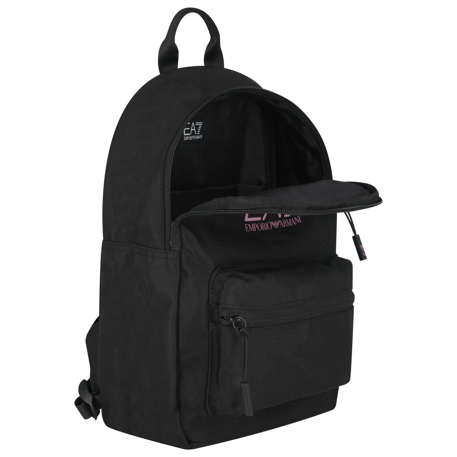 Girls Black & Pink Logo Backpack, 3, hi-res