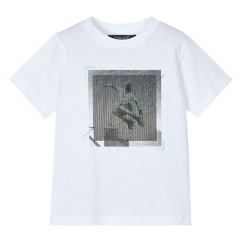 Boys White Lenticular Print T-Shirt