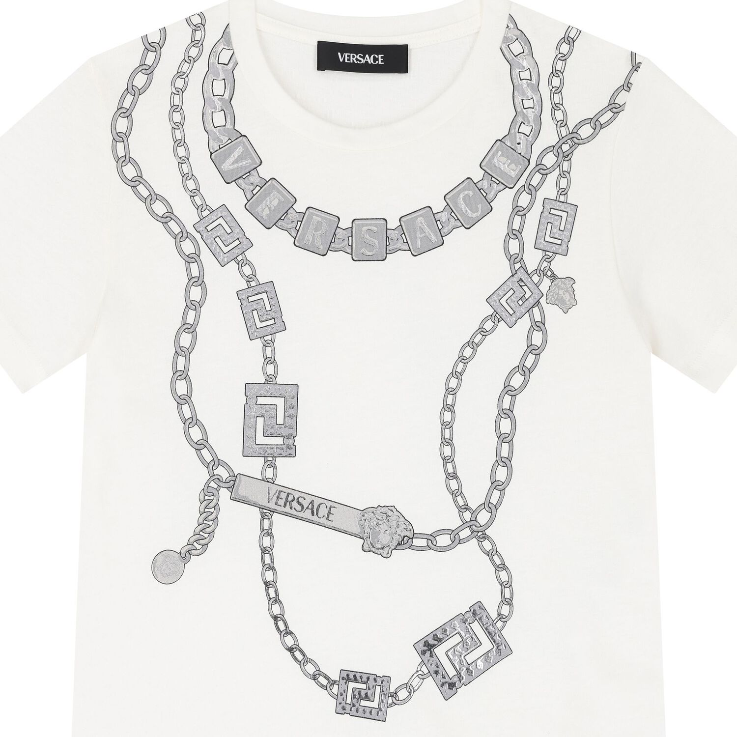 Girls Ivory Logo Chain T-Shirt, 1, hi-res